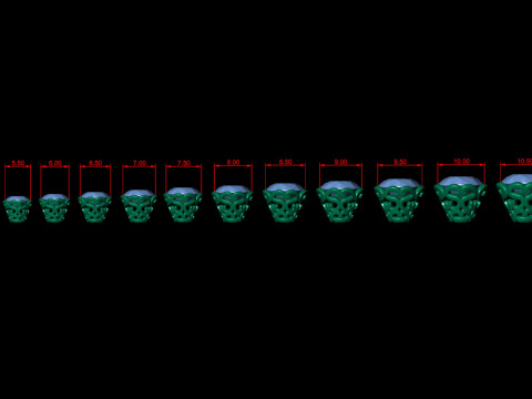 Ring Heads Type 14 -15pc 3D Принт Модель
