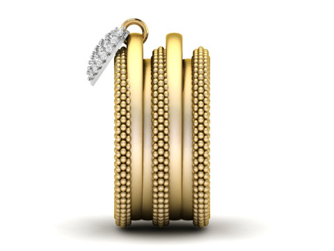 Bead Bubble Ring with Heart Charm 3D Print Model