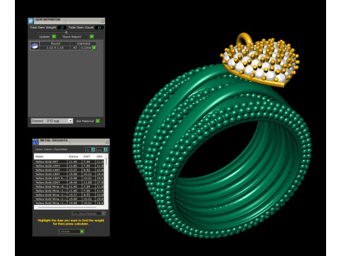 Bead Bubble Ring with Heart Charm 3D Print Model