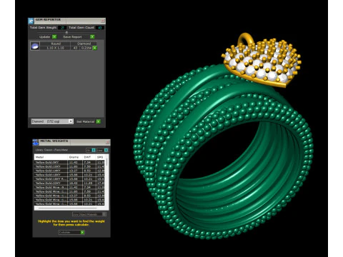 Bead Bubble Ring with Heart Charm 3D Print Model