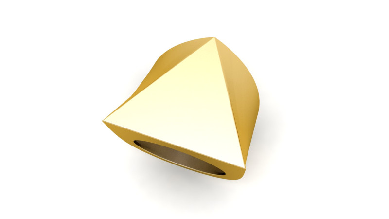 Triangular Pyramid Shape Champions Ring 3D Baskı Modeli .c4d .max .obj .3ds .fbx .stl .blend