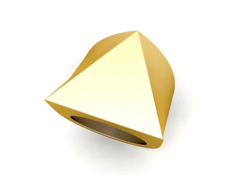 Pierścień mistrz&oacute;w w kształcie tr&oacute;jkątnej piramidy Model do druku 3D