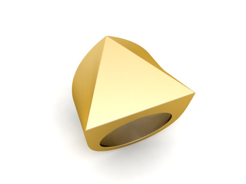 Triangular Pyramid Shape Champions Ring 3D Baskı Modeli