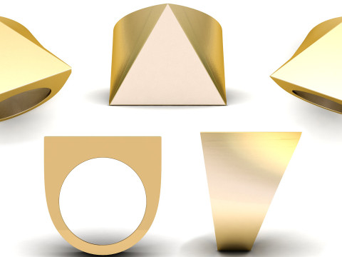Triangular Pyramid Shape Champions Ring 3D Baskı Modeli