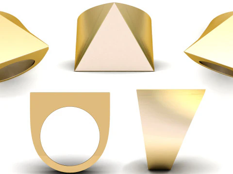 Anillo de campeones con forma de pir&aacute;mide triangular Modelo de impresión 3D