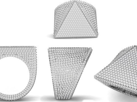Triangular Pyramid Shape Champions Diamond Ring 3D Print Model
