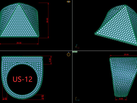 Triangular Pyramid Shape Champions Diamond Ring 3D Print Model
