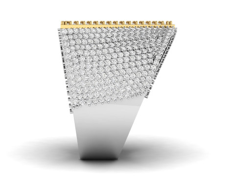 Triangular Pyramid Shape Champions Diamond Ring 02 3D Baskı Modeli
