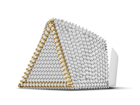 Triangular Pyramid Shape Champions Diamond Ring 02 3D Baskı Modeli