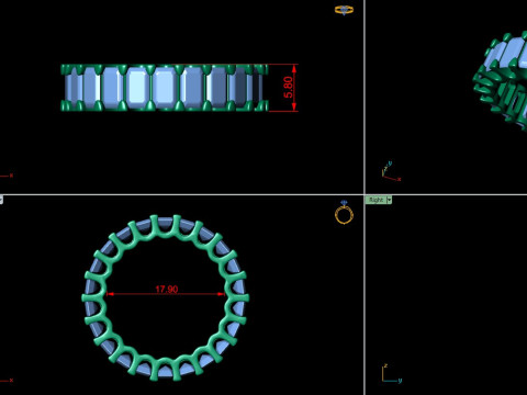 U Shape Emerald Diamond Ring 3D 프린트 모델