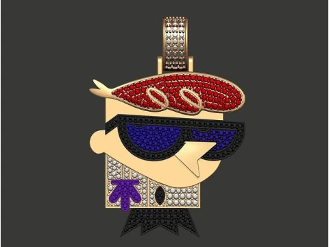 Ciondolo Hip Hop dei cartoni animati di Dexter Modello di stampa 3D