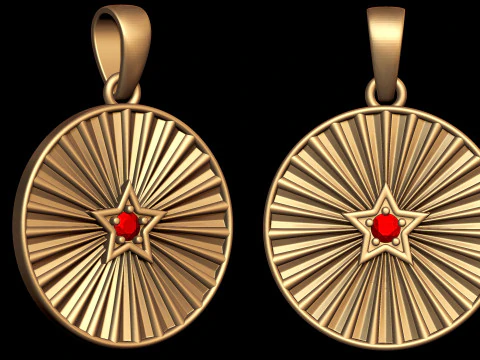 Star Medallion Pendant 3D Print Model