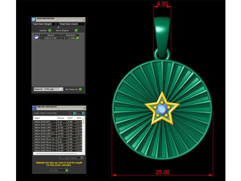 Star Medallion Pendant 3D प्रिंट मॉडल