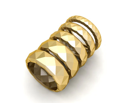 Square Pyramid Ring 5 width sizes US-7 3D Print Model