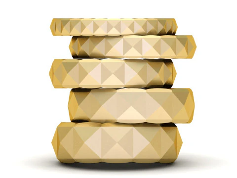 Square Pyramid Ring 5 width sizes US-7 3D Print Model