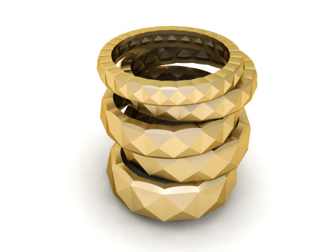 Square Pyramid Ring 5 width sizes US-7 3D Print Model