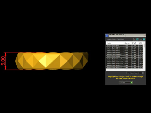 Square Pyramid Ring 5 width sizes US-7 3D Print Model