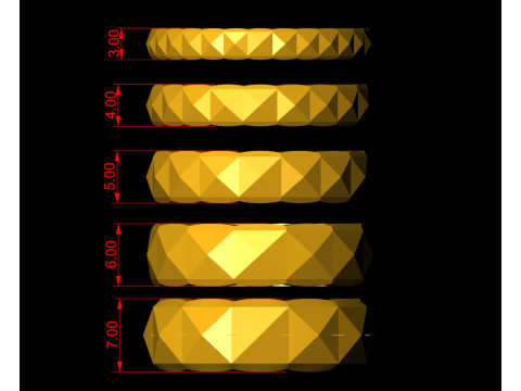 Square Pyramid Ring 5 width sizes US-7 Modelo de Impressão 3D