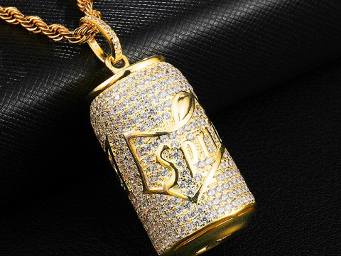 Diamond Sprite Soda Can Diamond Pendant Model Cetak 3D