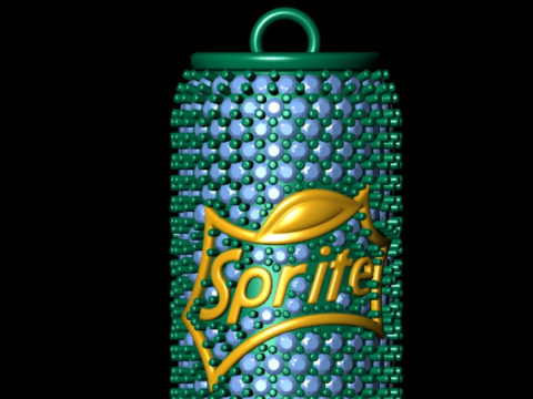Diamond Sprite Soda Can Diamond Pendant Model Cetak 3D