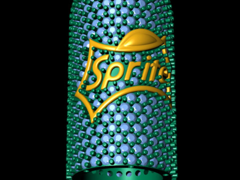 Diamond Sprite Soda Can Diamond Pendant Model Cetak 3D