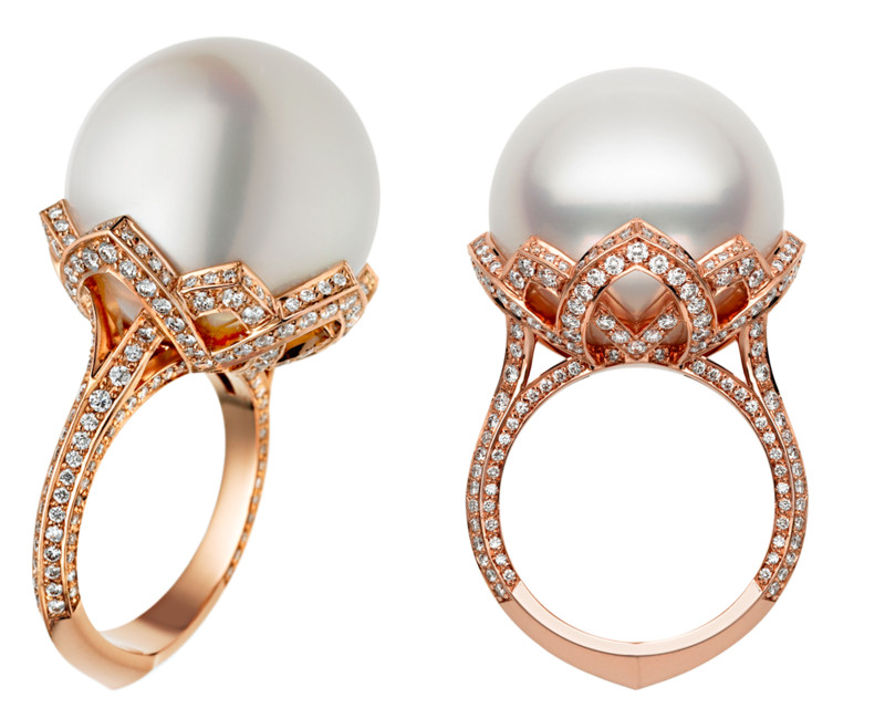 Sea Pearl Cocktail Engagement Ring 3D Принт Модель .c4d .max .obj .3ds .fbx .stl .blend
