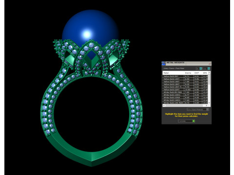 Sea Pearl Cocktail Engagement Ring 3D Принт Модель