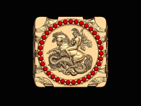 सेंट जॉर्ज गोल्ड नगेट रिंग 3D प्रिंट मॉडल