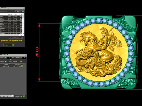 Saint George Gold Nugget RING 3D Print Model