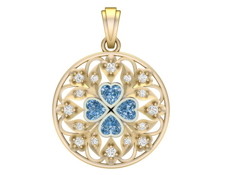 Filigree Round Pendant Model do druku 3D