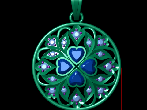 Filigree Round Pendant Model do druku 3D