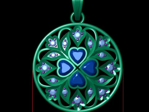 Filigree Round Pendant 3D Print Model