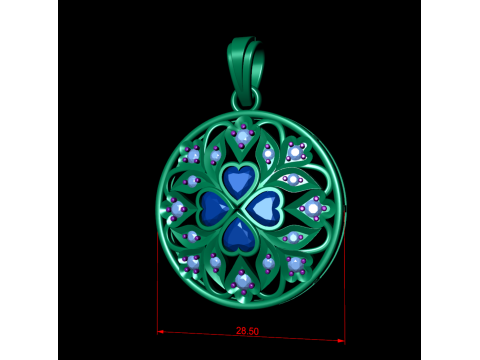 Filigree Round Pendant Model do druku 3D
