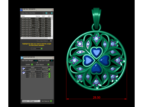 Filigree Round Pendant Model do druku 3D