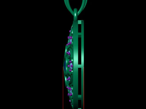 Filigree Round Pendant 3D Print Model