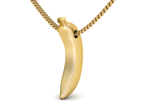 Gold Banana Fruit Pendant 3D-printmodel