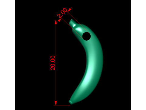 Gold Banana Fruit Pendant 3D-printmodel