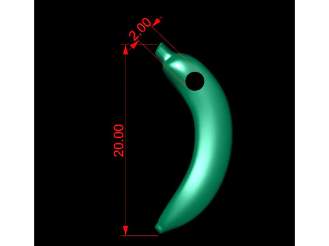 Gold Banana Fruit Pendant 3D Print Model