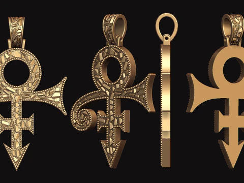 Eye of Horus Ankh Cross Nugget Pendant 3D Print Model