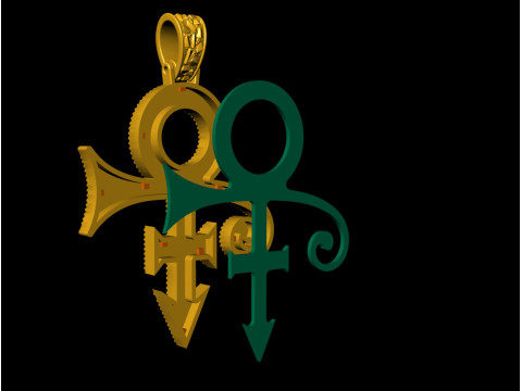 Eye of Horus Ankh Cross Nugget Pendant 3Dプリントモデル