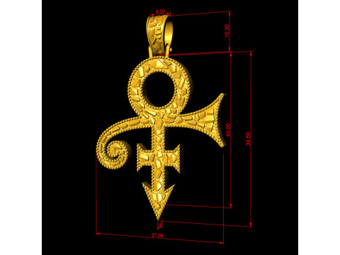 Eye of Horus Ankh Cross Nugget Pendant 3Dプリントモデル