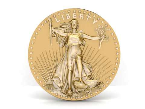 10 US Dollar Liberty Coin Modelo de impresión 3D