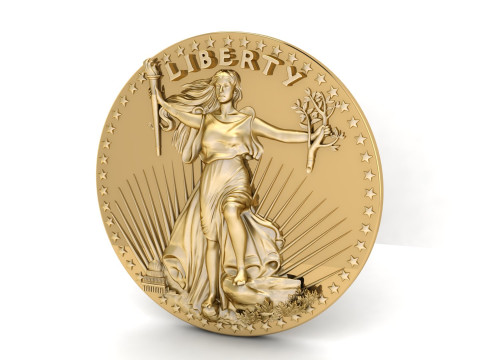 10 US Dollar Liberty Coin Model do druku 3D