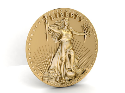 10 US Dollar Liberty Coin Model do druku 3D