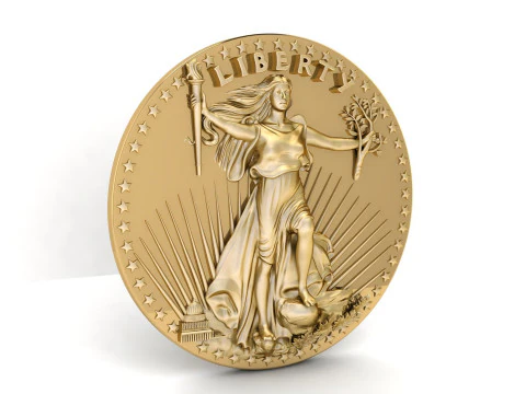10 US Dollar Liberty Coin 3D Print Model