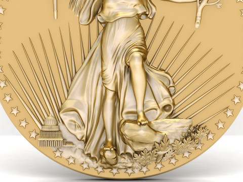 10 US Dollar Liberty Coin Model do druku 3D