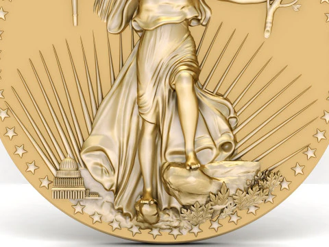 10 US Dollar Liberty Coin 3D Print Model