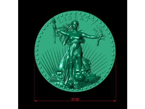 10 US Dollar Liberty Coin Model do druku 3D