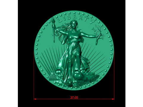 10 US Dollar Liberty Coin 3D Print Model