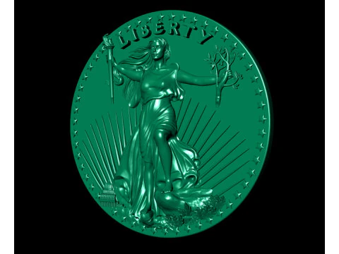 10 US Dollar Liberty Coin 3D Print Model